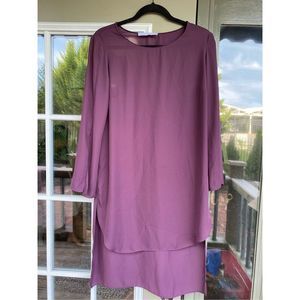 Amanda Uprichard Plum Purple Tunic Long-Sleeve Blouse Top, Size Medium, MP $159